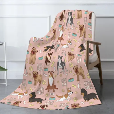 Cute Puppy Dogs Pattern Blanket for Dog Lovers