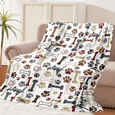 Dog Paw and Bone Blanket – Dog Paw