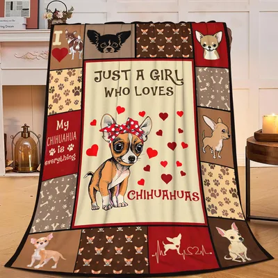 Chihuahua Dog Collage Blanket: Just a Girl Who Loves Chihuahuas Design
