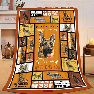 German Shepherd Watching Blanket: Collage Design for Dog Lovers