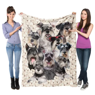 Schnauzer Dogs Portrait Collage Blanket: A Fun Group of Schnauzers