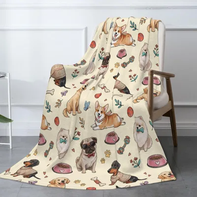 Puppy Dogs Pattern Blanket: A Playful Canine Print for Cozy Days