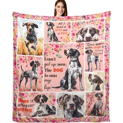 German Shorthaired Pointer Photo Collage Blanket for Dog Lovers