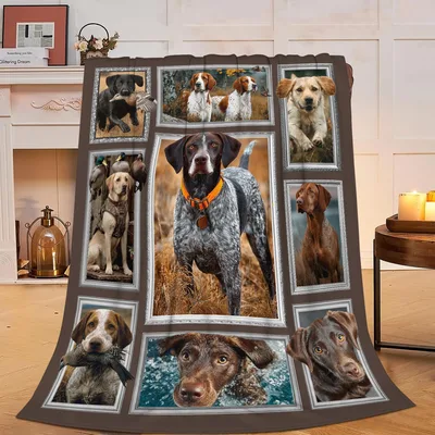 Pointer and Retriever Dog Blanket: A Collage of Hunting Breeds