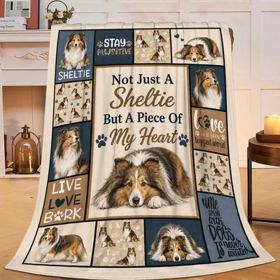 Sheltie Dog Photo Collage Blanket: Not Just A Sheltie But