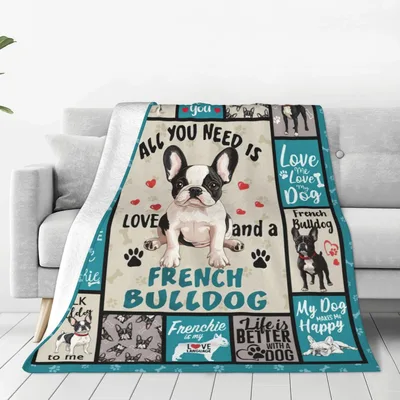 French Bulldog Quotes Collage Blanket for Lovers of the Breed