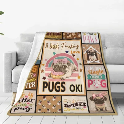 I Just Freaking Love Blanket: A Pug Collage Design for Enthusiasts