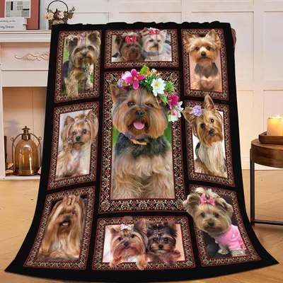 Yorkshire Terrier Photo Collage Blanket