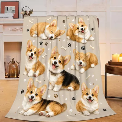 Corgi Dogs with Paw Blanket: Adorable Pups and Prints for Dog Lovers
