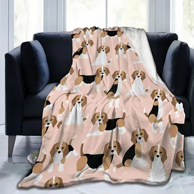Cute Beagle Dogs Pattern Blanket