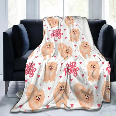 Pomeranian Puppy Pattern Blanket: Cute Poms Design for Dog Lovers