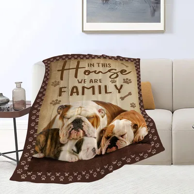 In This House Blanket: Bulldog Family Design for Dog Lovers