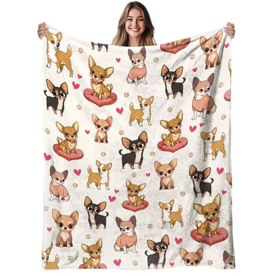 Chihuahua Dog Pattern Blanket: Cute Canine Art for Lovers
