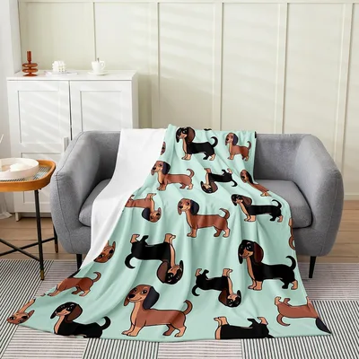 Dachshund Sausage Dog Pattern Blanket for Long-Legged Lovers