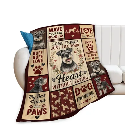Dog Mommy My Best Blanket: Schnauzer Collage Design