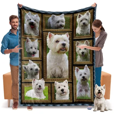 West Highland Terrier Collage Blanket: A Gallery of White Faces
