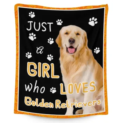 Just a Girl Who Loves Golden Blanket: Paws and Smiles Design