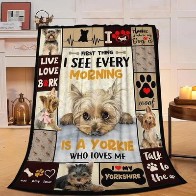Yorkie Who Loves Blanket