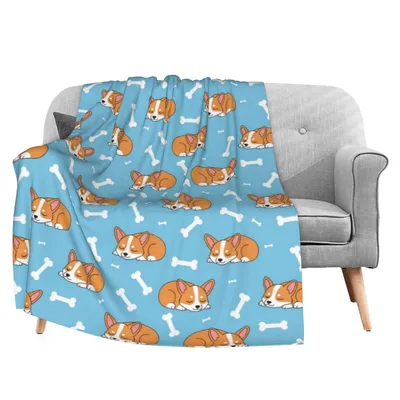 Sleeping Corgi Dogs Blanket featuring cute napping corgis