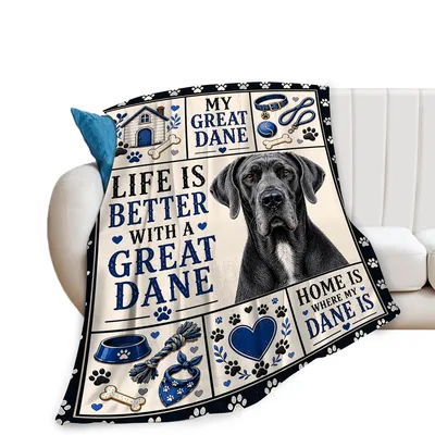Great Dane Life Blanket: Life Is Better With A Great Dane
