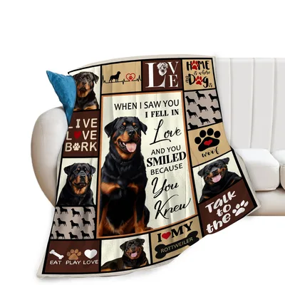 Rottweiler Love Quote Collage Blanket for Devoted Dog Lovers