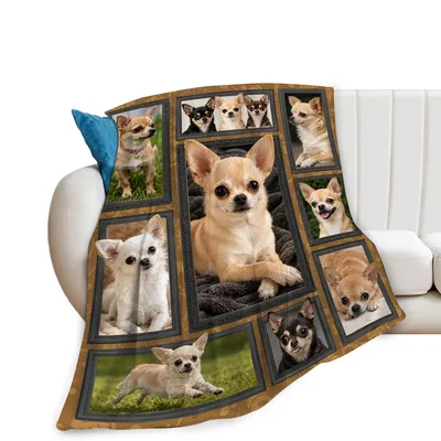 Chihuahua Photo Collage Blanket No. 2 for Dog Lovers