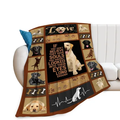 Labrador Dogs Love Collage Blanket No. 2