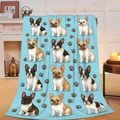 French Bulldog Paw Pattern Blanket: Cute Pups and Prints