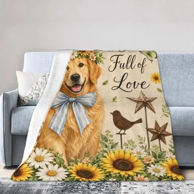 Golden Retriever Full Blanket: Full of Love Design for Dog Lovers