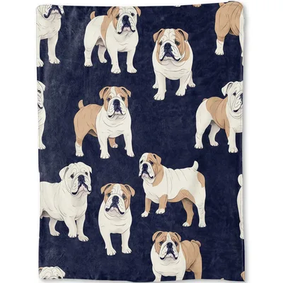 English Bulldog Pattern Blanket: Classic Canine Print for Lovers