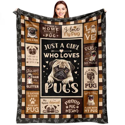 Just a Girl Blanket: A Pug Lover's Collage of Love and Humor