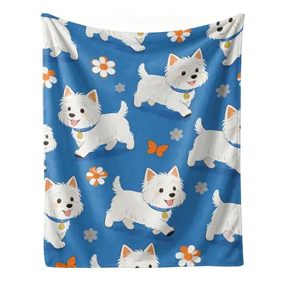 West Highland Terrier Pattern Blanket: Cute Westie Dog Design