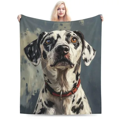 Dalmatian Dog Portrait Blanket: Spotted Canine Art for Pet Lovers