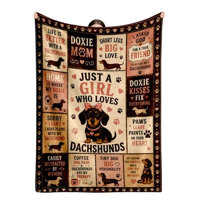 Just a Girl Blanket: Dachshund Lover Collage Design