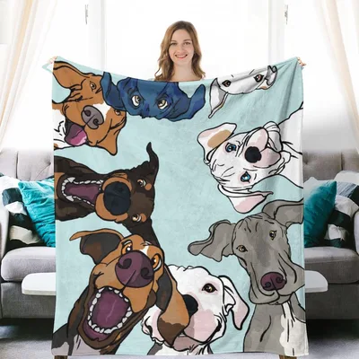 Dogs Gathering Cartoon Blanket
