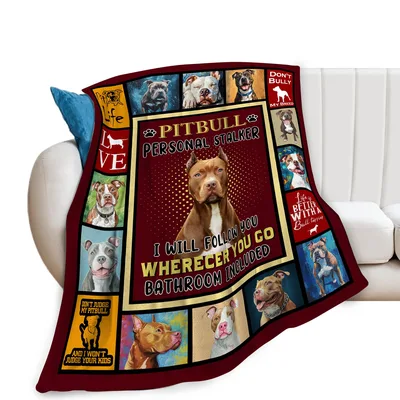 Pitbull Personal Stalker Blanket featuring a central portrait