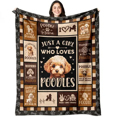 Just a Girl Who Loves Poodles Blanket for Dog Enthusiasts