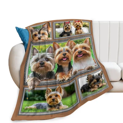Yorkshire Terrier Collage Blanket: A Framed Photo Gallery of Pups