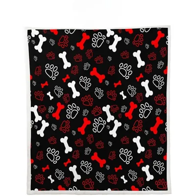 Dog Paw Prints and Bones Blanket: A Bold Pattern for Pet Lovers
