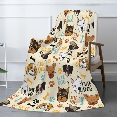 Cute Dogs Puppy Pattern Blanket: A Playful Dog Lovers Throw