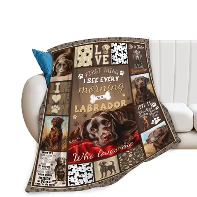 Labrador Dogs Photo Text Blanket: Morning Greetings and Paws