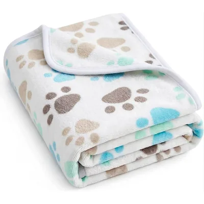 Paw Prints Dog Pattern Blanket: Multi-Color Paw Print Throw