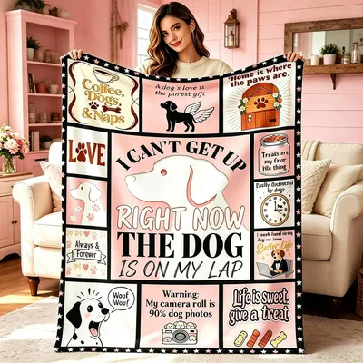 I Can't Get Up Dog Blanket: Cozy Collage for Pet Lovers