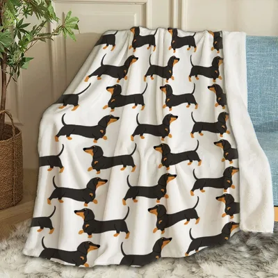 Black Dachshunds Pattern Blanket: A Playful Dog Design