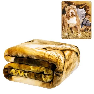 Pit Bull Dog Portrait Blanket: Realistic Canine Art for Lovers