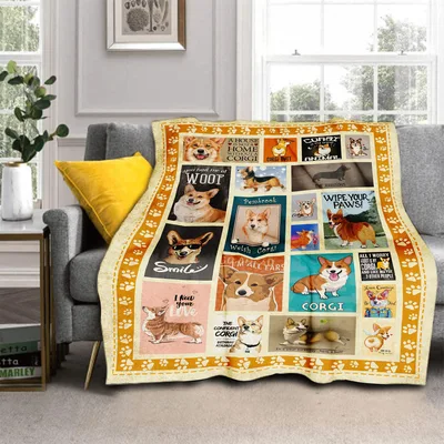 Corgi Dog Photo Collage Blanket for Pawsome Pet Lovers