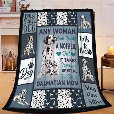 Dalmatian Mom Dog Patchwork Blanket Celebrating Special Motherhood