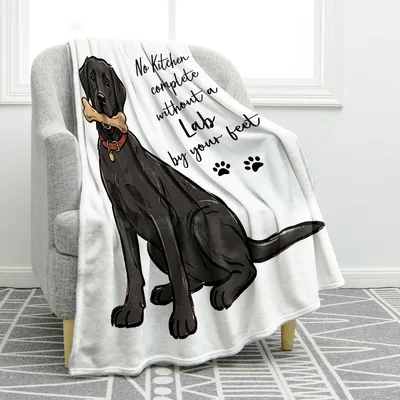 Black Lab Puppy Dog Blanket: No Kitchen Complete Without a Lab
