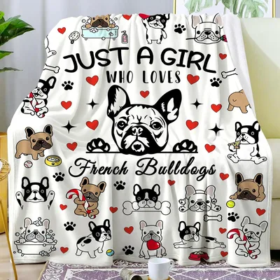Just a Girl Blanket for French Bulldog Lovers