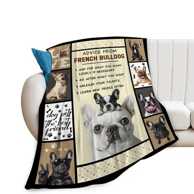 Advice from French Bulldog Blanket with Funny Advice and Paws